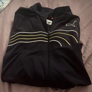 navy blue puma zip up